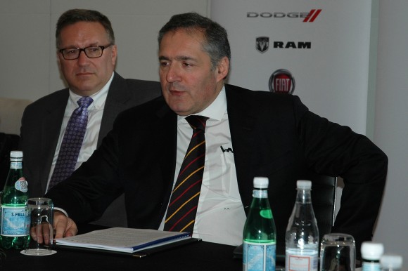Alfredo Altavilla, the Chief Operating Officer for Fiat Chrysler Europe, Middle East and Africa (right) pictured here with Jack Rodencal, MD of Chrysler Middle East (left)