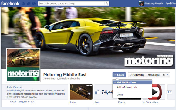 Facebook - get notifications