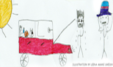 Hot weather safety and driving car tips - Illustration by Leena Amani Sheikh