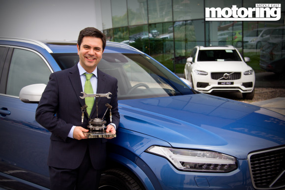 Volvo XC90 wins the 'Clever Clogs Award' in the 2015 Motoring Middle East Car of the Year Awards